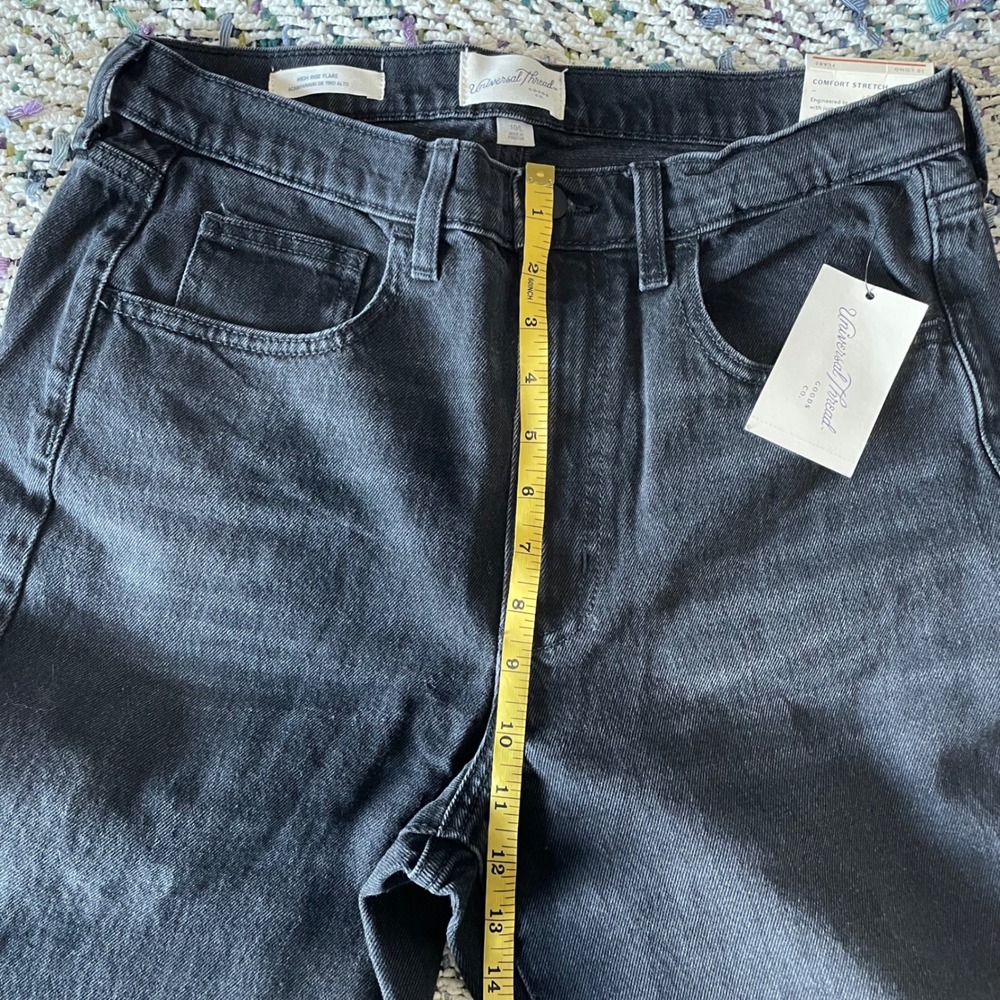 Universal Thread Black Wash High Rise Flare Comfort Stretch Jeans Womens 10 Long - Picture 4 of 13